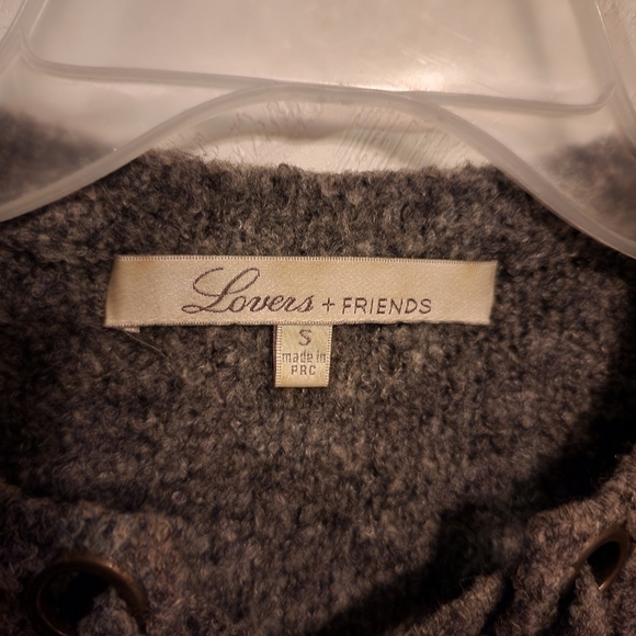 Lovers + Friends Wool Blend Gray Sweater Lace Up Front Womens Size S - Picture 4 of 10